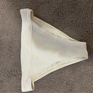 Billabong White Ribbed Bikini Bottom